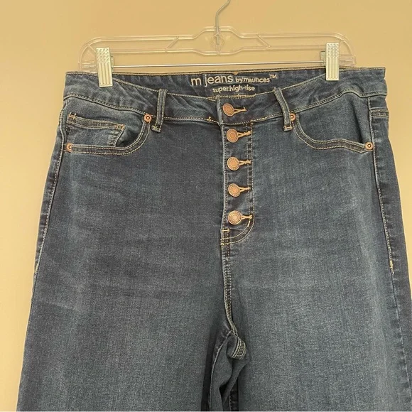 M Jeans High-Rise Wide Leg Women’s Jeans in Dark Blue - Picture 3 of 7